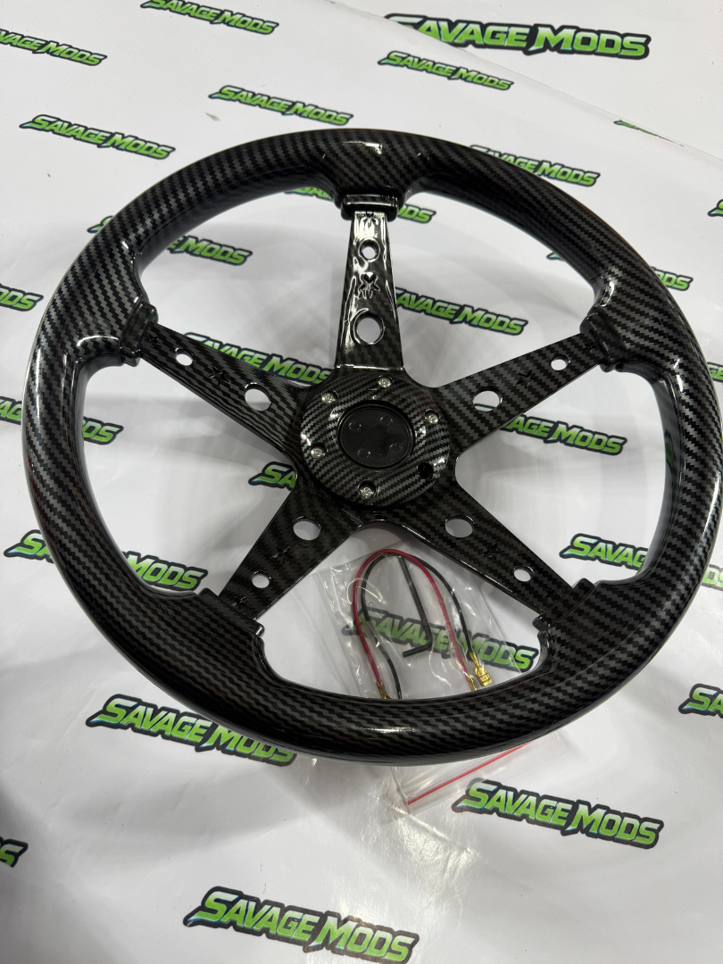 Universal Carbon Fiber Style Steering Wheel | Racing Edition