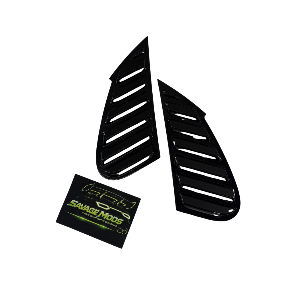 Rear Window Louvers for Suzuki Baleno & Toyota Glanza (2022+, Black/Carbon)