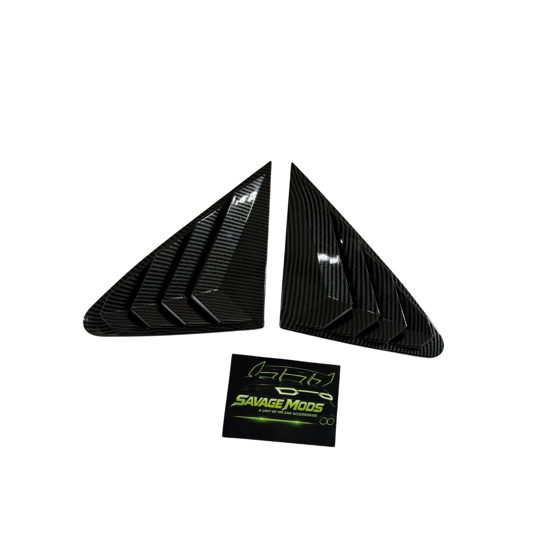 VW Virtus & Skoda Slavia Window Louvers | Aggressive Side Profile black carbon