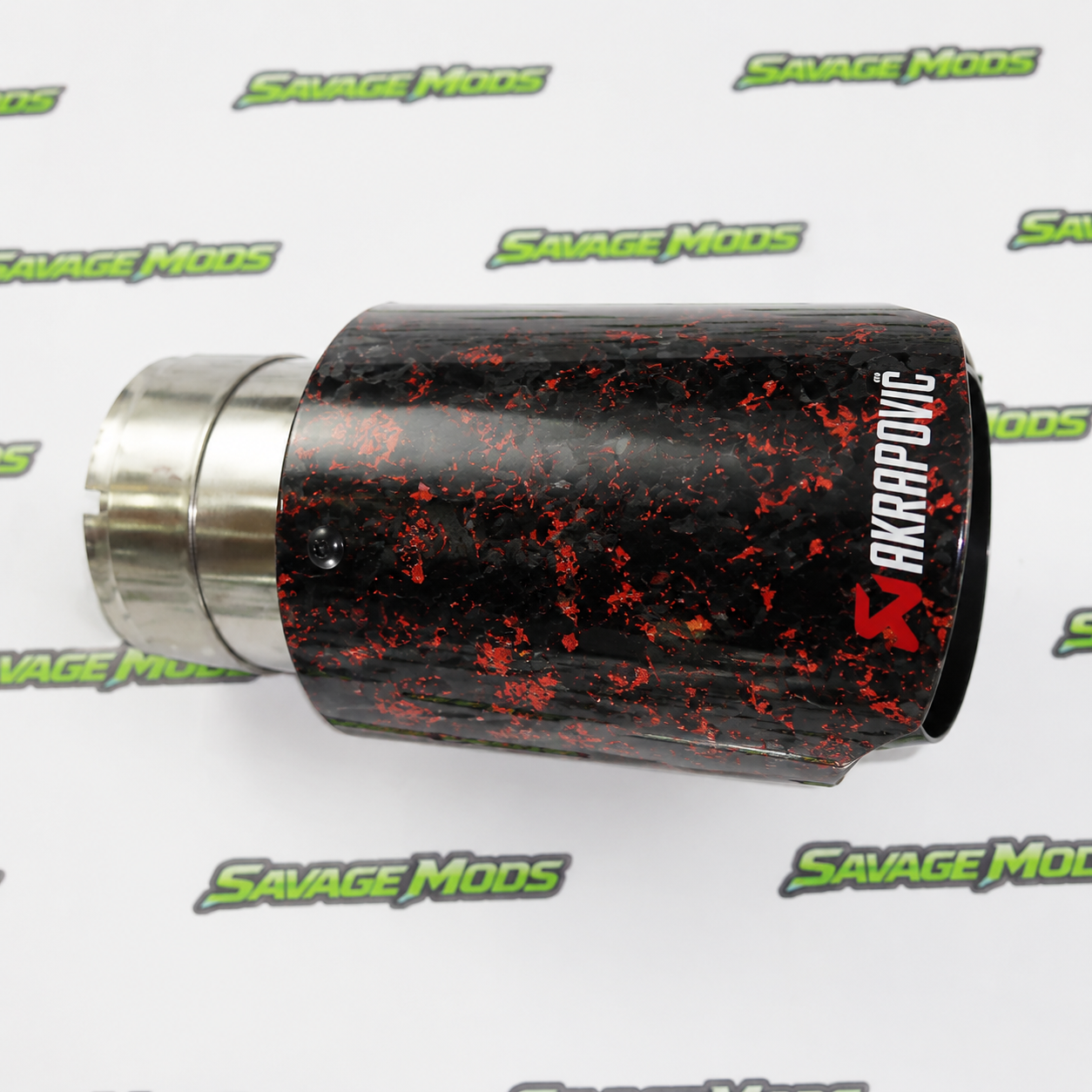 Akrapovic Exhaust Tip | Red Forged Carbon Single Tip