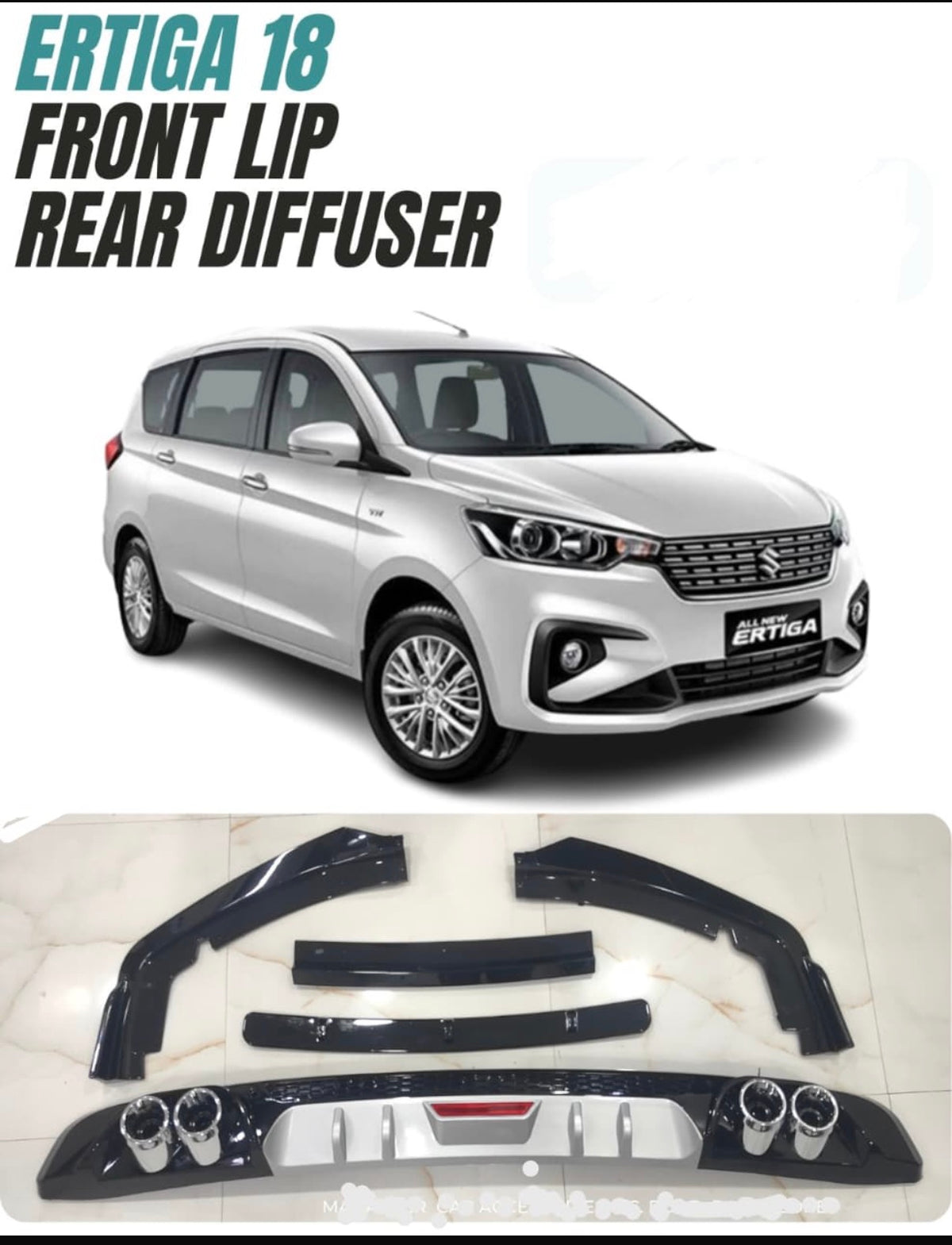 Maruti Ertiga Front Splitter & Rear Diffuser Combo | Sport Style