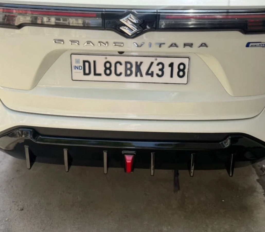 Maruti Grand Vitara Rear Diffuser | 6-Fin Sport Style with F1 Light