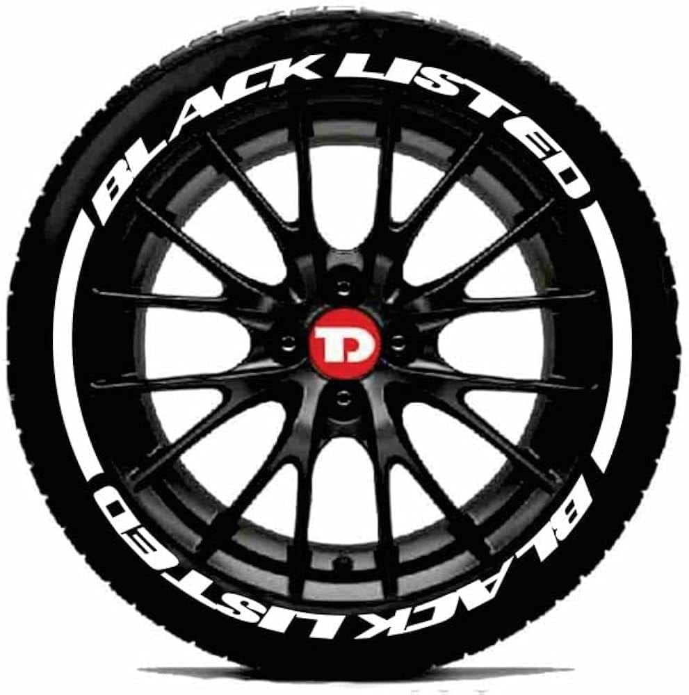 Black Listed Tyre Stickers | Universal Car Styling(All White)