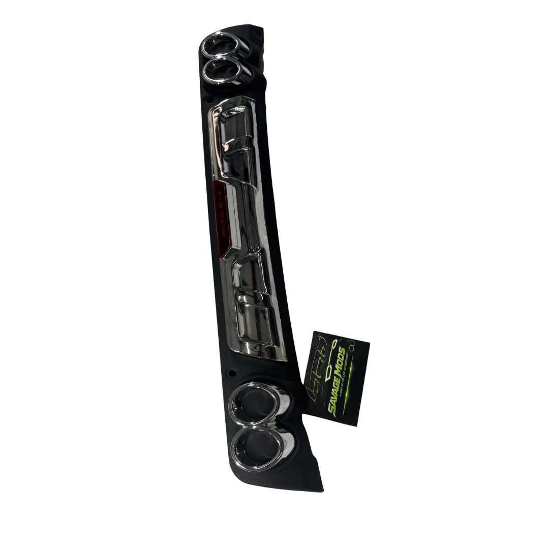 Black ABS Plastic car rear diffuser with alpha led, Vehicle Model: Alto 800