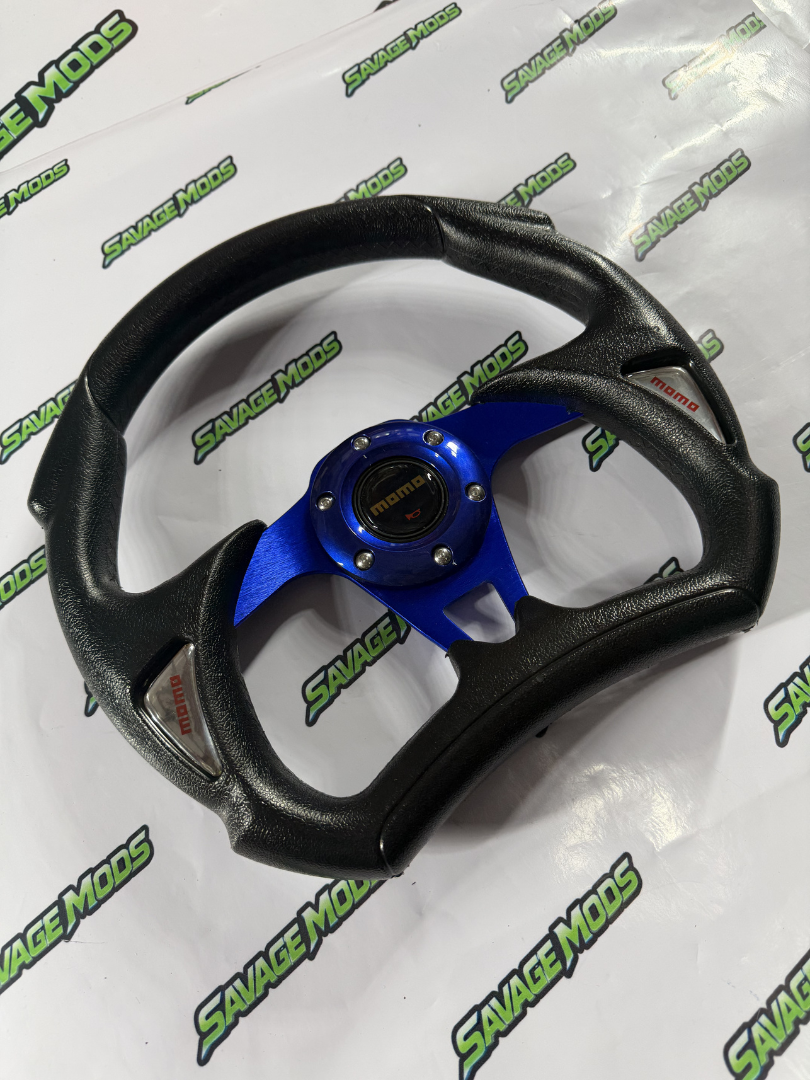 MOMO D-Shaped Steering Wheel (12-inch) – Universal Racing Style