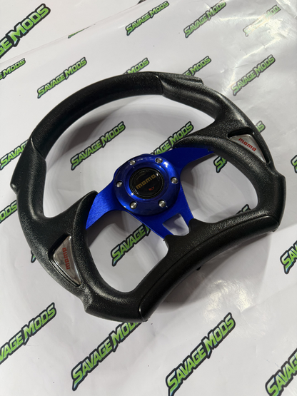 MOMO D-Shaped Steering Wheel (12-inch) – Universal Racing Style