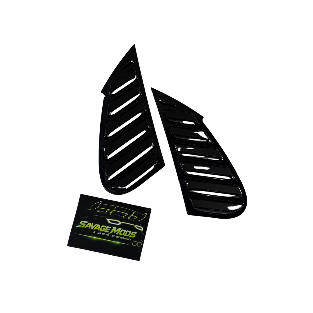 Rear Window Louvers for Suzuki Baleno & Toyota Glanza (2022+, Black/Carbon)