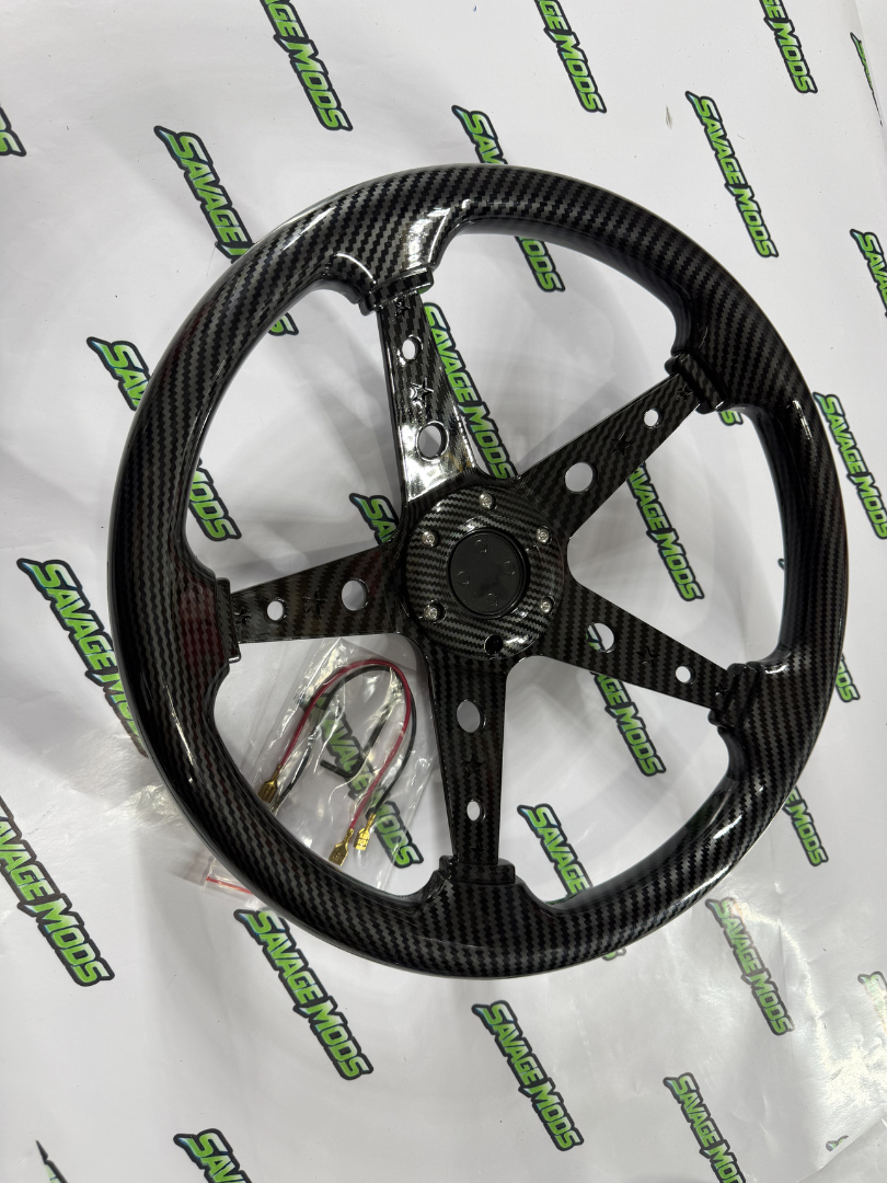 Universal Carbon Fiber Style Steering Wheel | Racing Edition