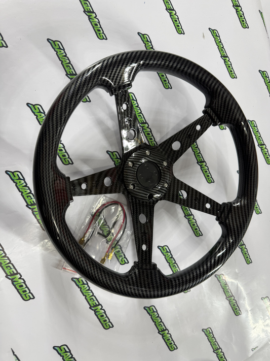 Universal Carbon Fiber Style Steering Wheel | Racing Edition