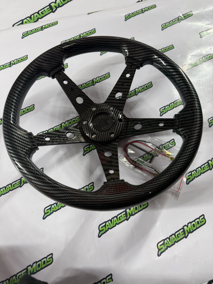 Universal Carbon Fiber Style Steering Wheel | Racing Edition