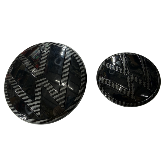 Volkswagen Virtus Replacement Logo Set | Carbon Fiber & Gloss Black