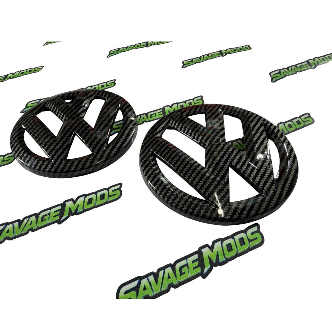 Volkswagen Polo Replacement Logo Set | Carbon Fiber Finish