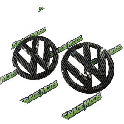 Volkswagen Polo Replacement Logo Set | Carbon Fiber Finish