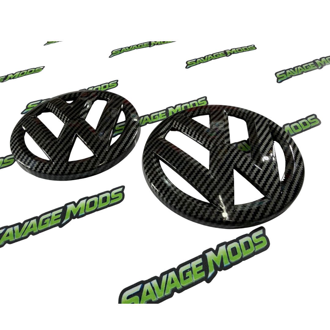 Volkswagen Polo Replacement Logo Set | Carbon Fiber Finish