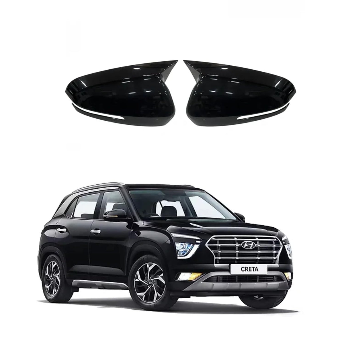 Hyundai Creta (2020–2024) Batman Style Mirror Covers | Sporty Design