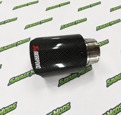 Exhaust Tip Sporty Carbon-Fiber Style finish with LED Glow Effect | Single Outlet