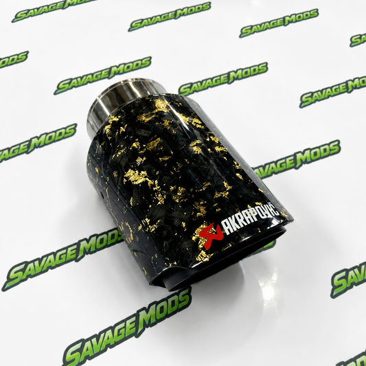 Akrapovic Exhaust Tip | Golden Forged Carbon Single Tip
