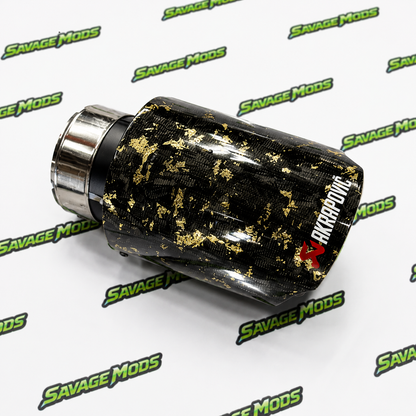Akrapovic Exhaust Tip | Golden Forged Carbon Single Tip