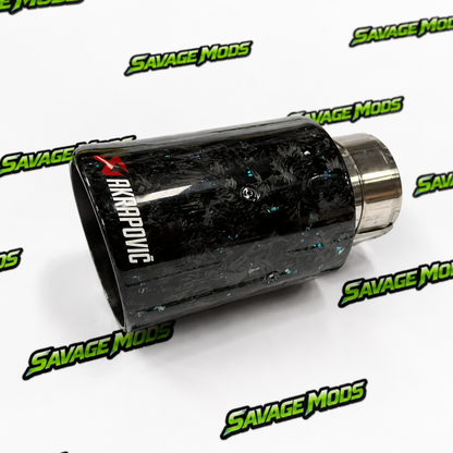 Akrapovic Exhaust Tip | Blue Forged Carbon Single Tip