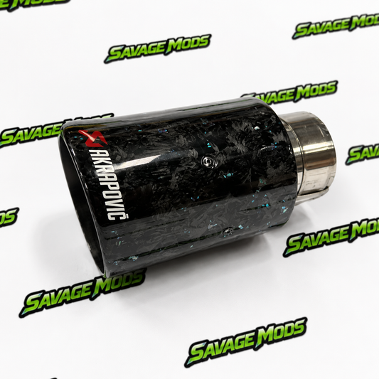 Akrapovic Exhaust Tip | Blue Forged Carbon Single Tip