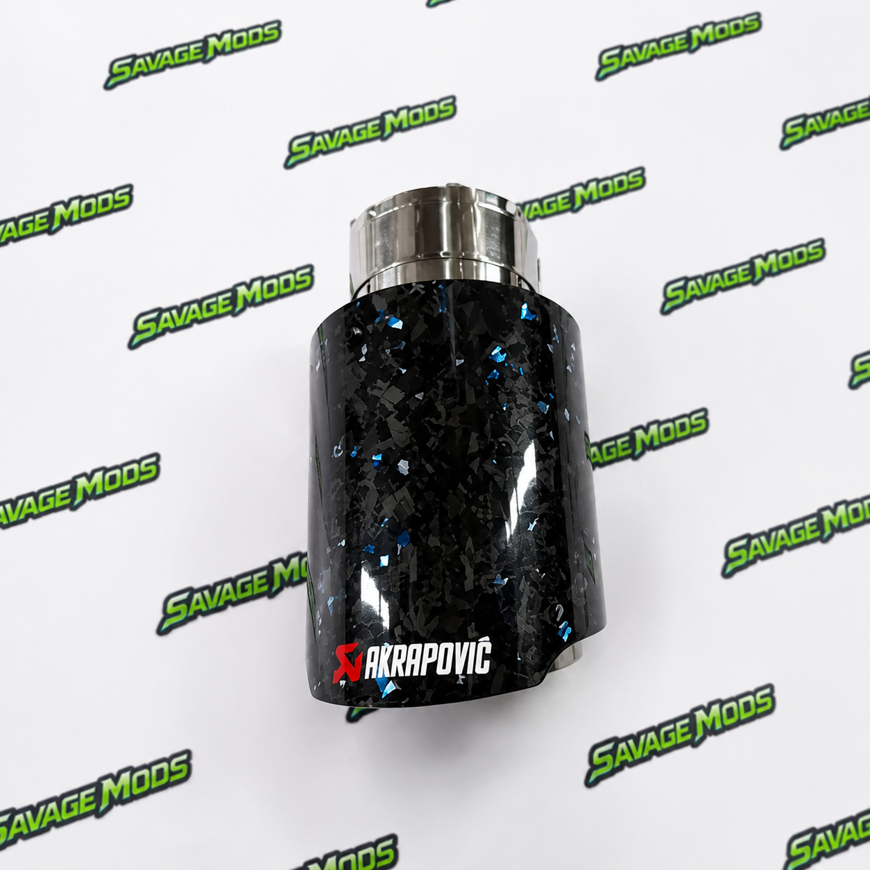 Akrapovic Exhaust Tip | Blue Forged Carbon Single Tip