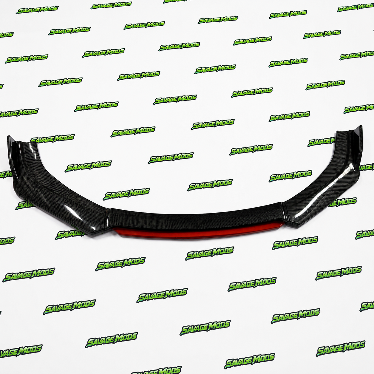 4-Piece Front Splitter Kit | Carbon Fiber Red Lip