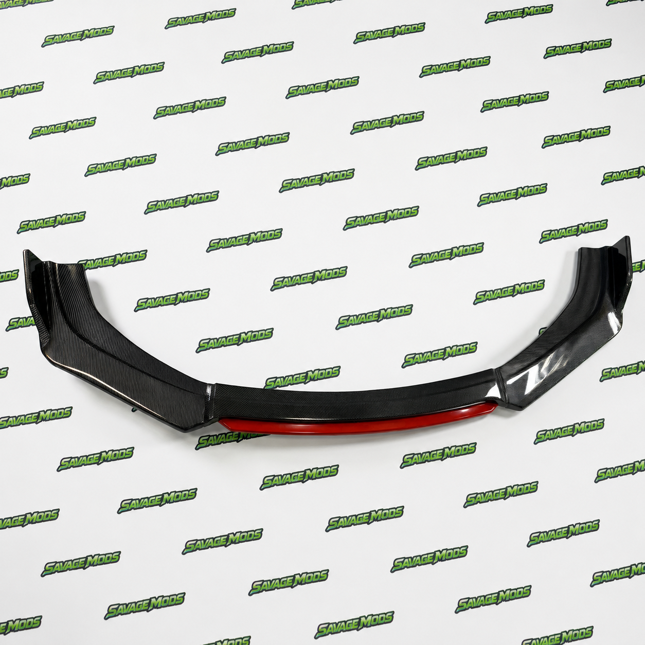 4-Piece Front Splitter Kit | Carbon Fiber Red Lip