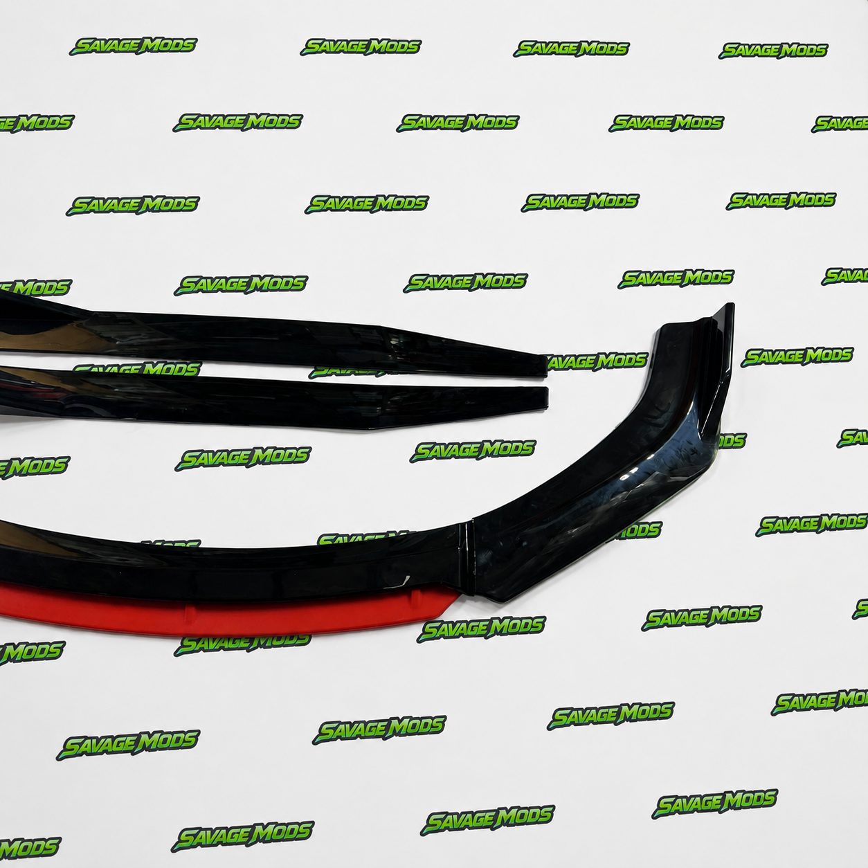Universal 6-Piece Front Splitter Kit | Red Lip Edition