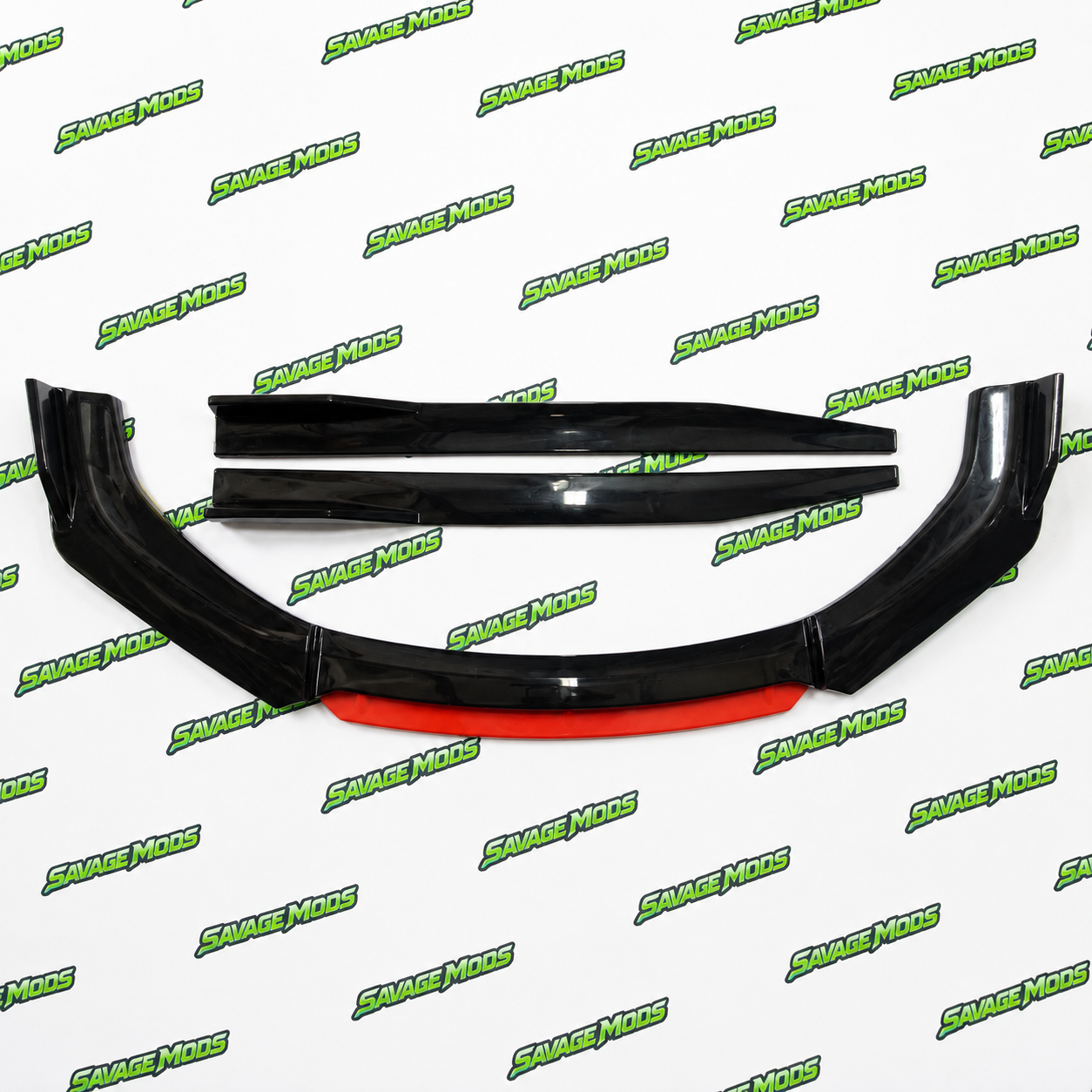 Universal 6-Piece Front Splitter Kit | Red Lip Edition