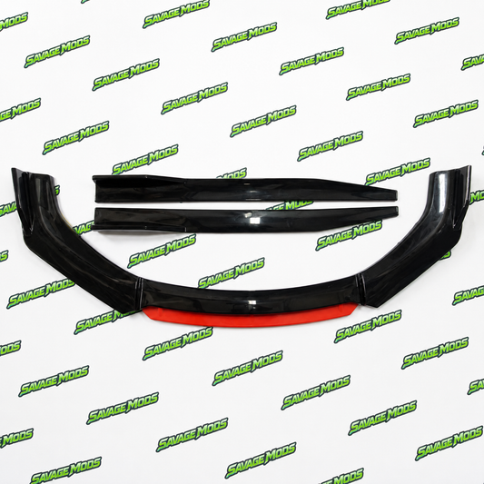 Universal 6-Piece Front Splitter Kit | Red Lip Edition