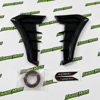 Universal Fender Side Vents | Black Decorative Air Flow Intakes