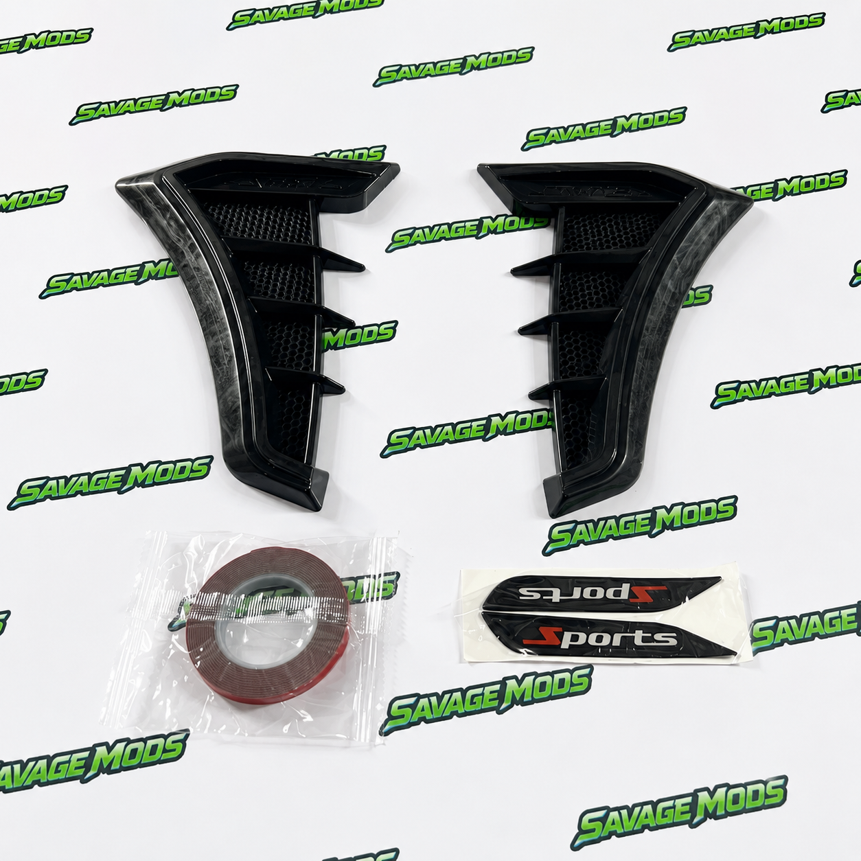Universal Fender Side Vents | Black Decorative Air Flow Intakes