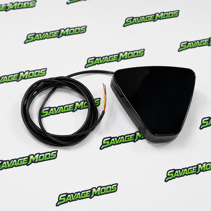 F1 Triangular Matrix LED Rain Flasher | Smoked Finish High-Visibility Smoke