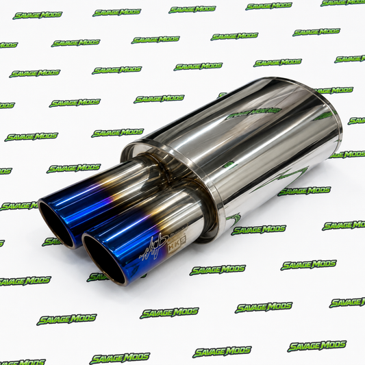 HKS Style Dual Free Flow Exhaust Tip | Titanium Finish