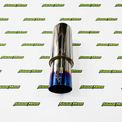HKS Single Tip Exhaust | Universal Aftermarket Burnt Tip Free Flow Muffler