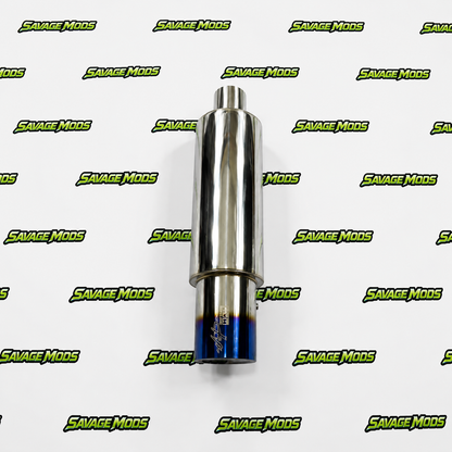 HKS Single Tip Exhaust | Universal Aftermarket Burnt Tip Free Flow Muffler