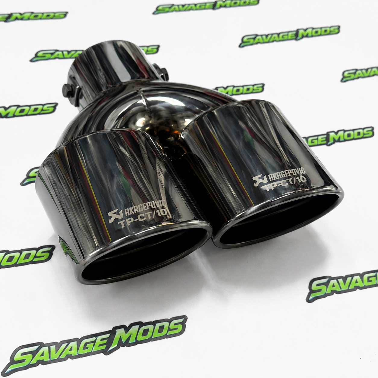 HKS Style Dual Exhaust Tip | Gloss Black Chrome
