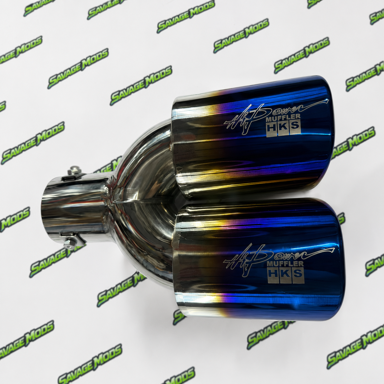 HKS Style Square Dual Exhaust Tip | Titanium Finish