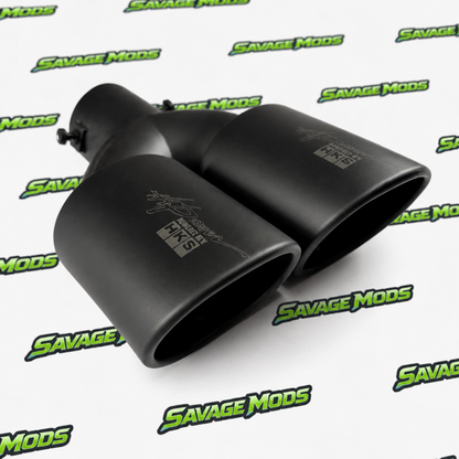 Square Dual Exhaust Tip | Matte Black Finish