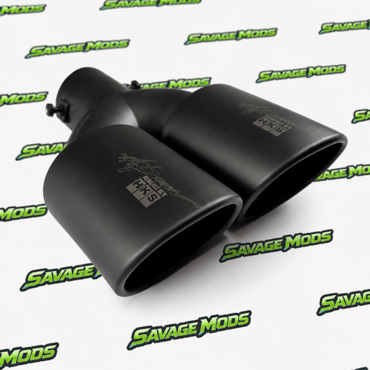 Square Dual Exhaust Tip | Matte Black Finish