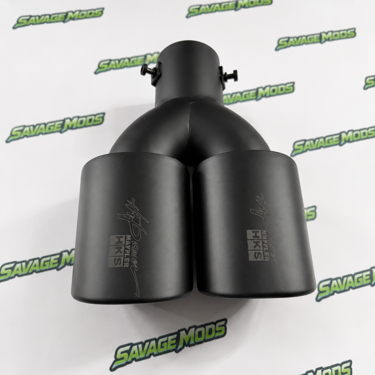 Square Dual Exhaust Tip | Matte Black Finish