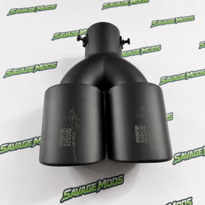 Square Dual Exhaust Tip | Matte Black Finish
