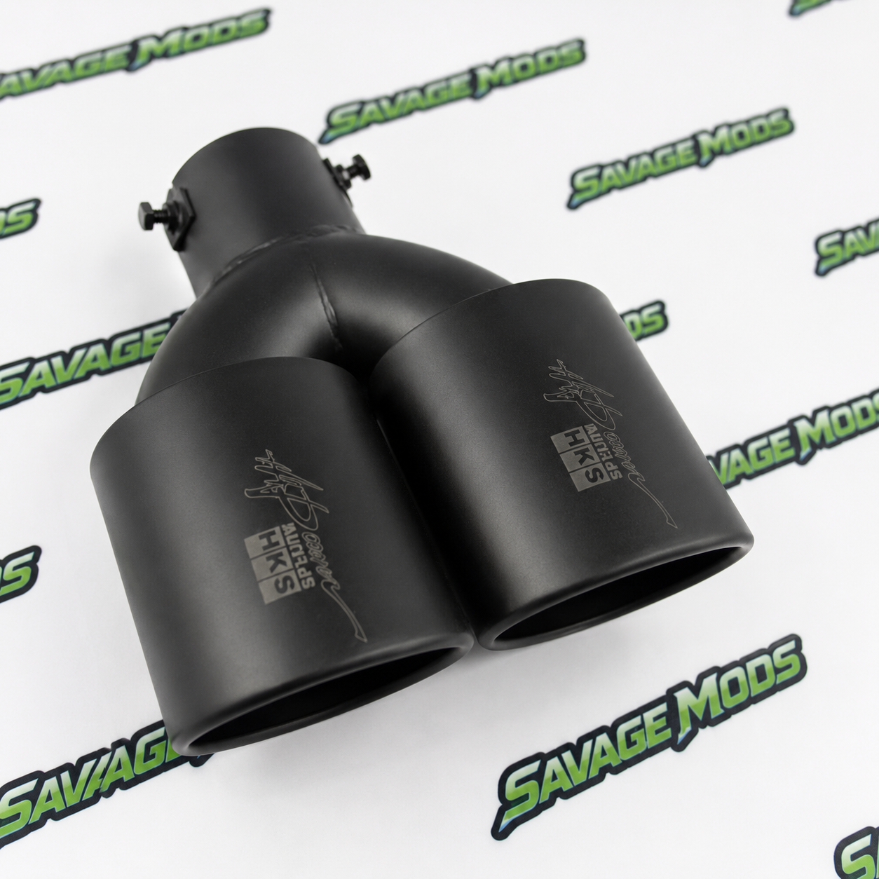 Square Dual Exhaust Tip | Matte Black Finish