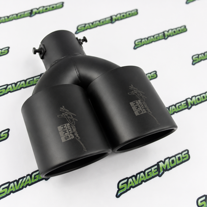 Square Dual Exhaust Tip | Matte Black Finish