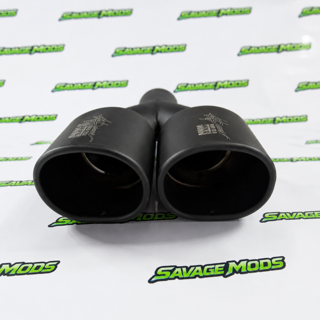 Square Dual Exhaust Tip | Matte Black Finish