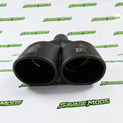 Square Dual Exhaust Tip | Matte Black Finish