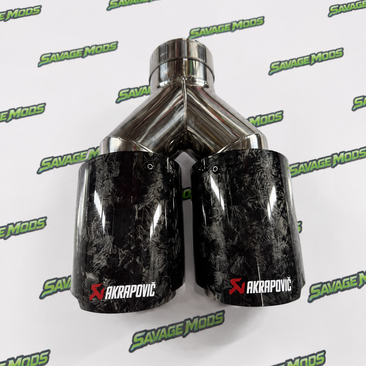 Akrapovic Exhaust Tip | Black Forged Carbon Dual Tip