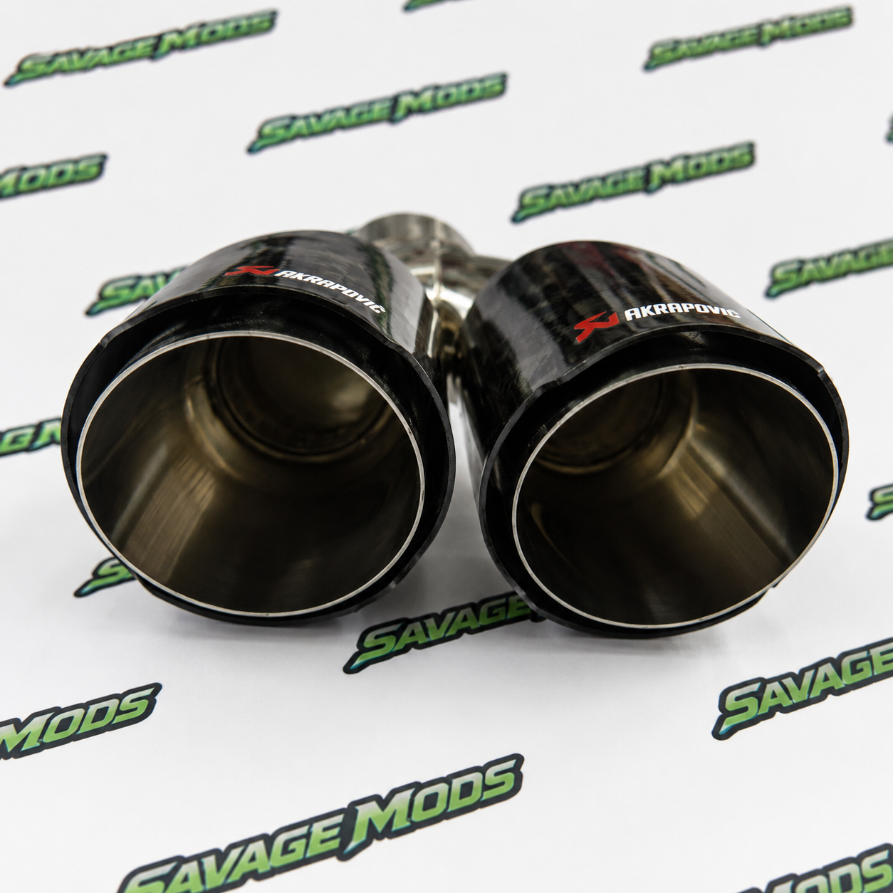 Akrapovic Exhaust Tip | Black Forged Carbon Dual Tip