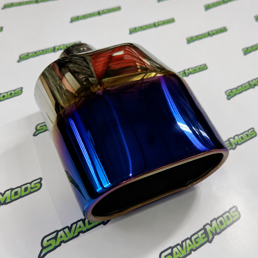 Burnt Wide Single Bend Exhaust Tip | Universal Stainless Steel