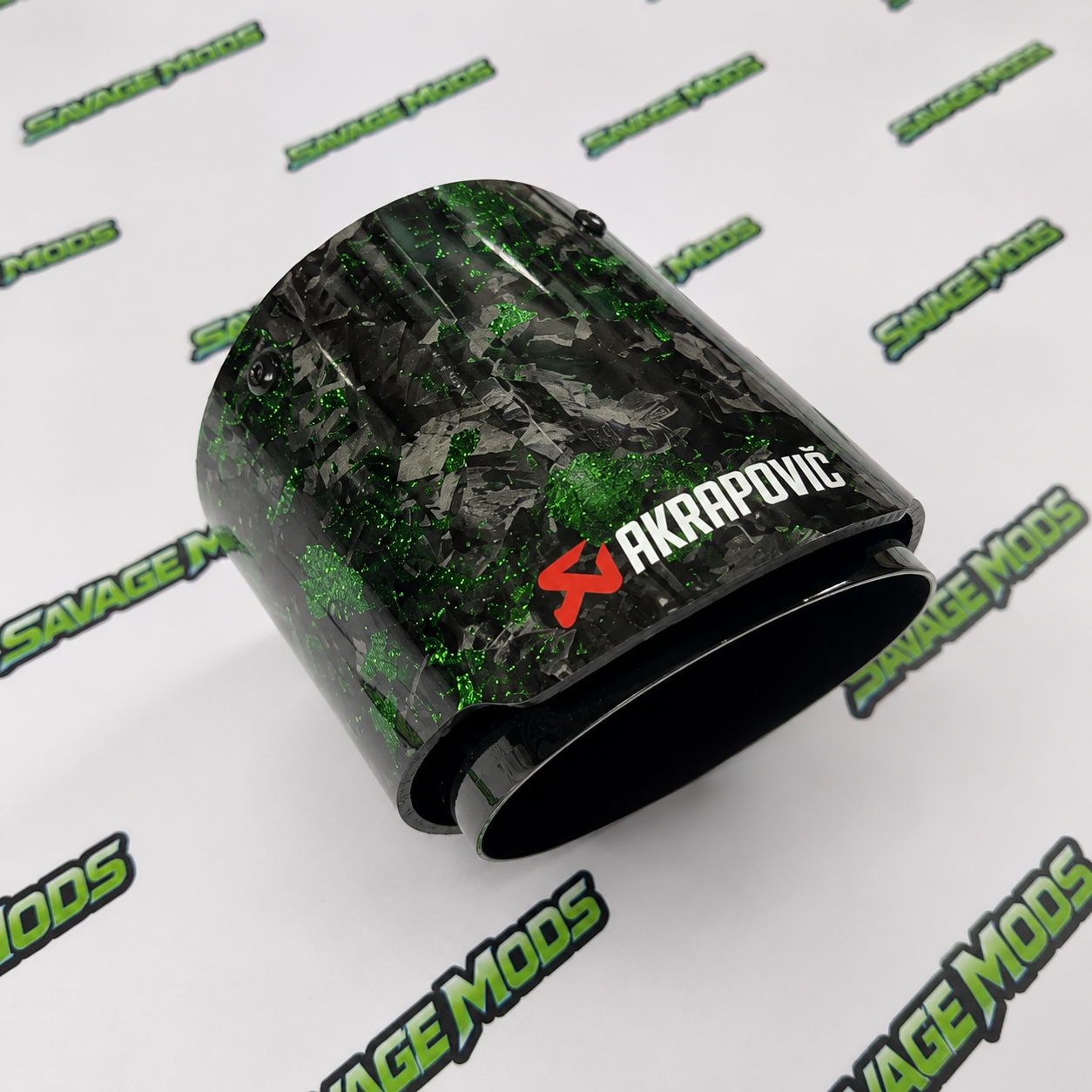Single Exhaust Tip | Green Forged Carbon